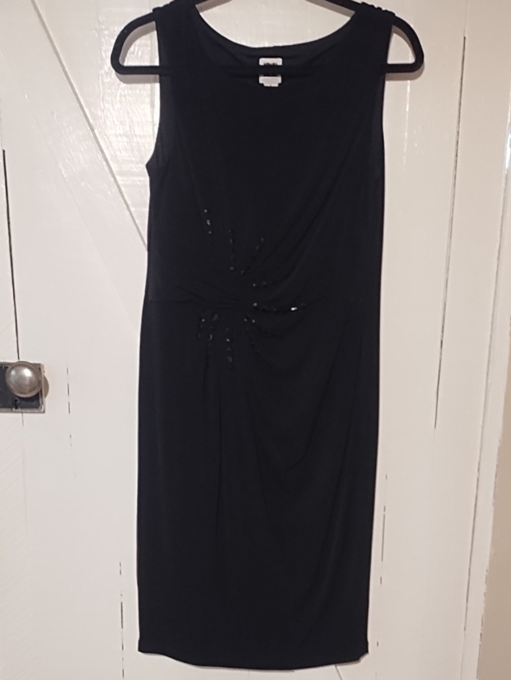 Anne Klein Black Sleeveless Twist-Detail Sheath Dress EUC Size 8.